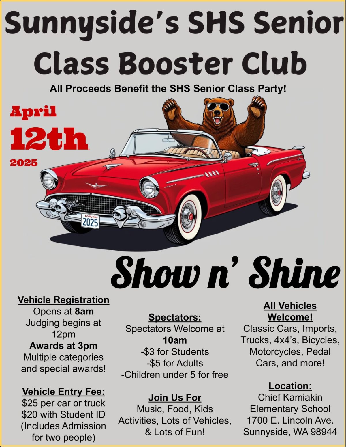 Sunnyside High School Car Show Fundraiser